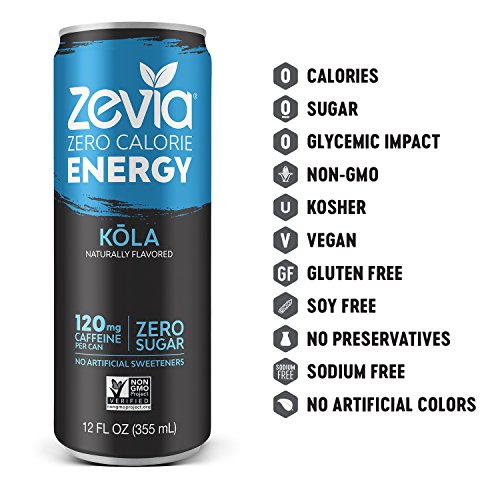 Zevia Zero Calorie Energy Drink Naturally Sweetened Energy Drink