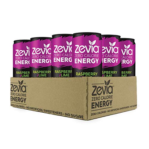 Zevia Zero-Calorie Energy Drink, Raspberry Lime, 12 Ounce Cans