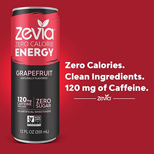 Zevia Zero-Calorie, Naturally Sweetened Energy Drink, Grapefruit