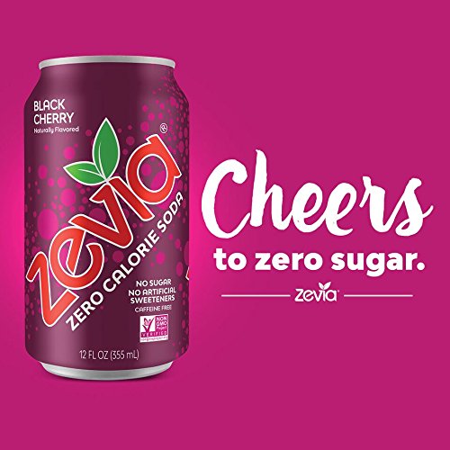 Zevia Zero Calorie Soda Can, Black Cherry, Naturally Sweetened S