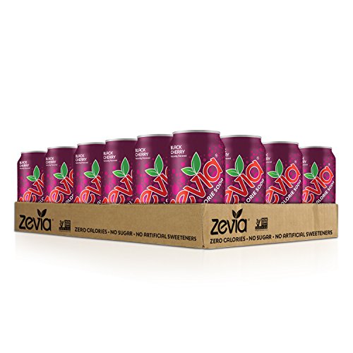 Zevia Zero Calorie Soda Can, Black Cherry, Naturally Sweetened S