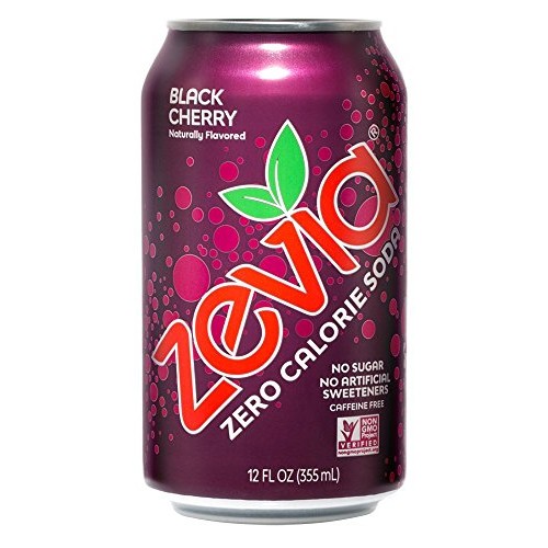 Zevia Zero Calorie Soda Can, Black Cherry, Naturally Sweetened S