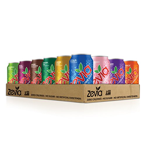 Zevia Zero Calorie Soda, Rainbow Variety Pack, Naturally Sweeten