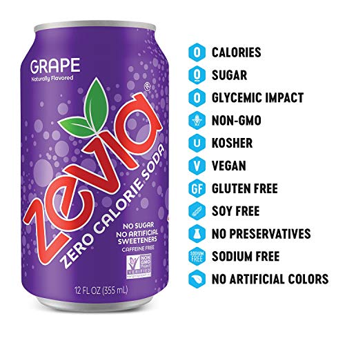 Zevia Zero Calorie Soda, Rainbow Variety Pack, Naturally Sweeten