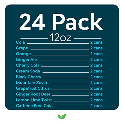 Zevia Zero Calorie Soda, Rainbow Variety Pack, Naturally Sweeten