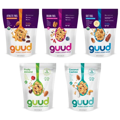 Evoke Muesli, 5 Flavor Variety Pack, Low Sugar, Non GMO,