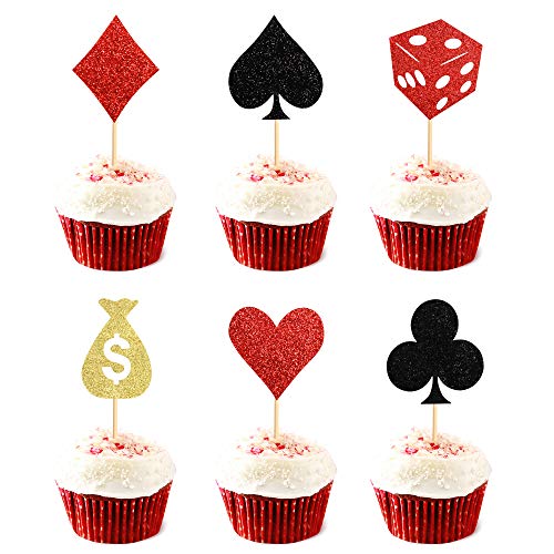  30 Pack Casino Cupcake Toppers Poker Game Chips Player Las  Vegas Theme Gambling Cupcake Picks Las Vegas Casino Night Poker Theme  Birthday Party Cake Decorations Supplies : Toys & Games