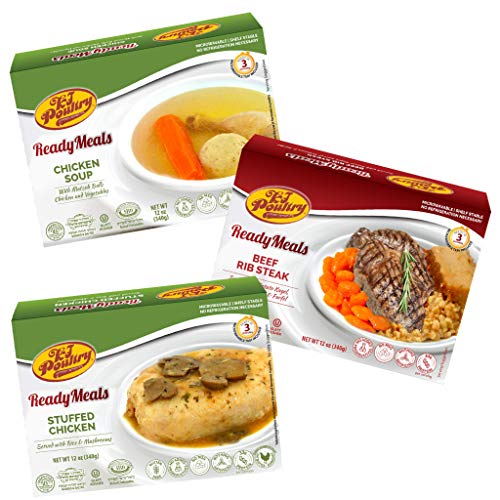 Kosher Stuffed Chicken Breast Rice, MRE Meat Meals Ready to Eat, Gluten  Free (3 Pack) Prepared Entree Fully Cooked, Shelf Stable Microwave Dinner 