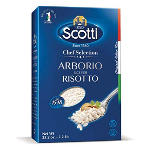 Riso Scotti, Arborio Risotto Rice, 2.2 lbs (1 kg), Superfino, Product of Italy, Chef Selected, Gluten Free, Non-GMO, Vacuumed Packed